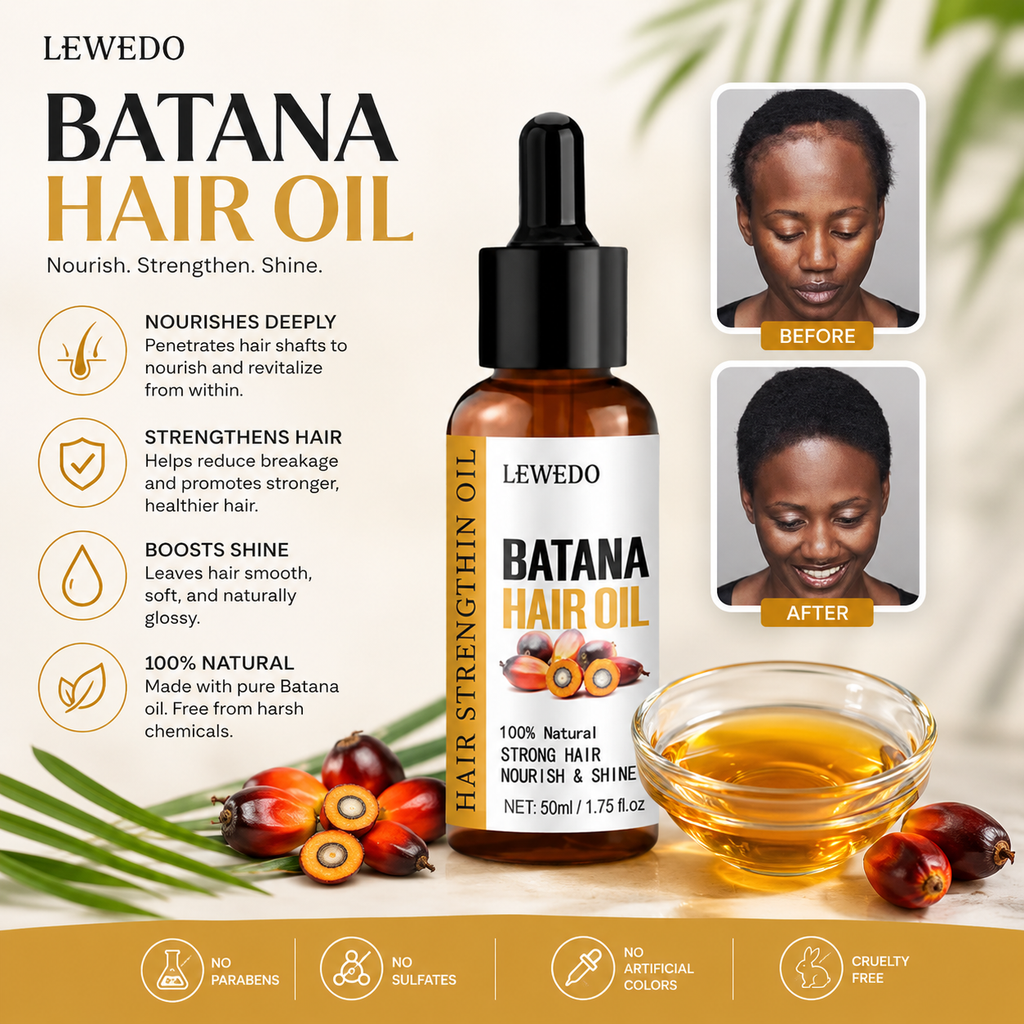 LEWEDO Batana Hair Oil – Hair Growth & Anti Hair Fall Oil with Rosemary & Castor Oil