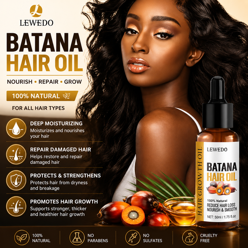 LEWEDO Batana Hair Oil – Hair Growth & Anti Hair Fall Oil with Rosemary & Castor Oil