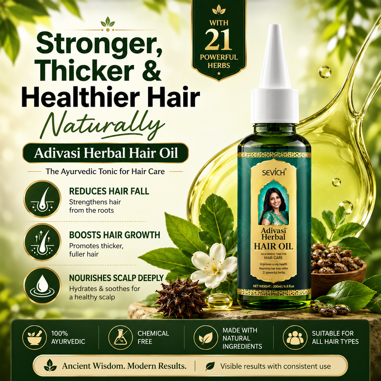 Adivasi Ayurvedic Hair Oil – For Stronger, Thicker & Healthier Hair