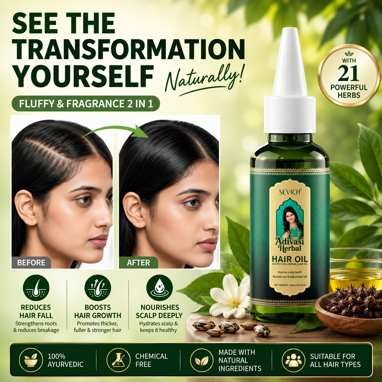 Adivasi Ayurvedic Hair Oil – For Stronger, Thicker & Healthier Hair
