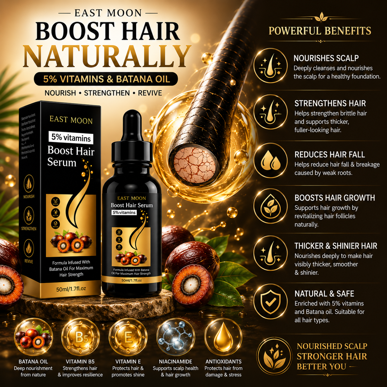 East Moon Batana Oil Hair Growth Serum